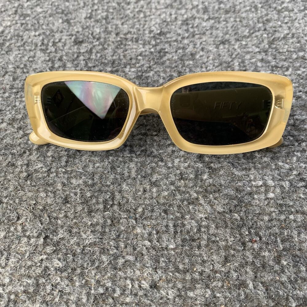 Von Zipper FIFTY Beige Retro Sunglasses Black Lenses Y2K